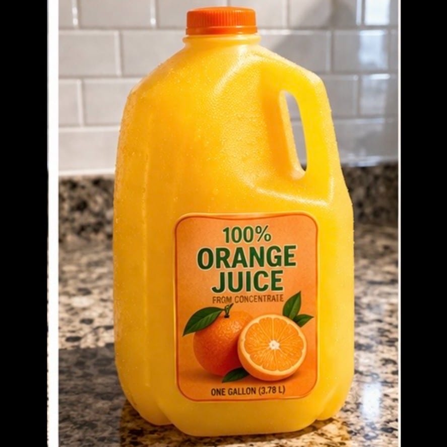 Gallon of Orange Juice.