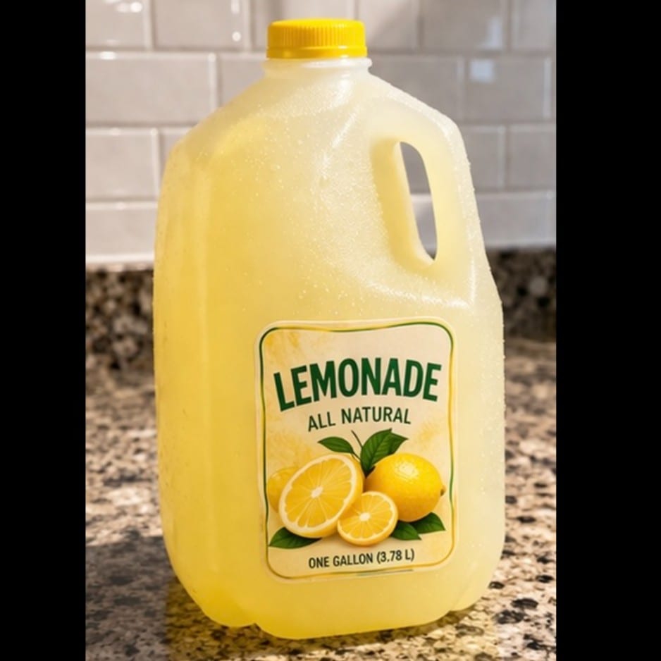 Gallon of lemonade.