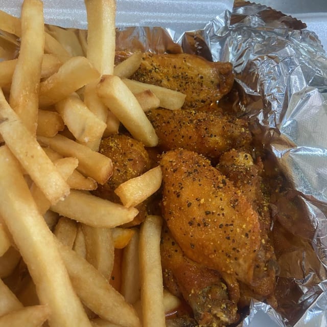 Special-20 Wings, Whole Steak Philly Sub and Fries.